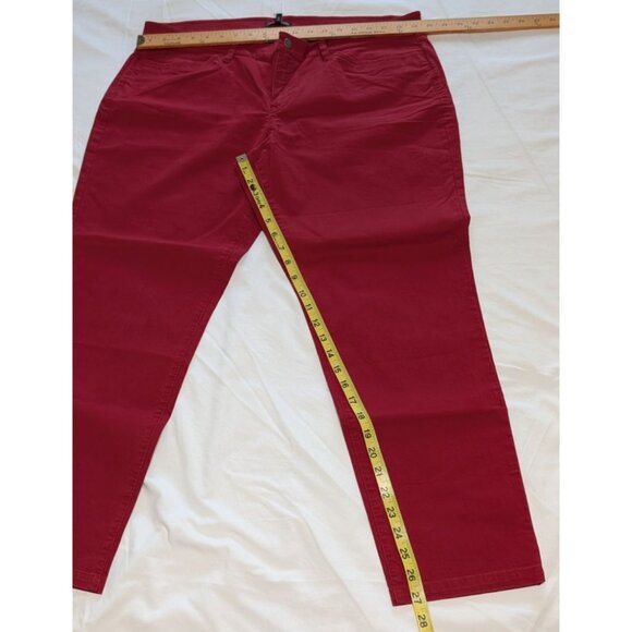 Eileen Fisher Organic Cotton Red Slim Ankle Jeans Size 18 Eco-Friendly Stretch - Picture 12 of 15